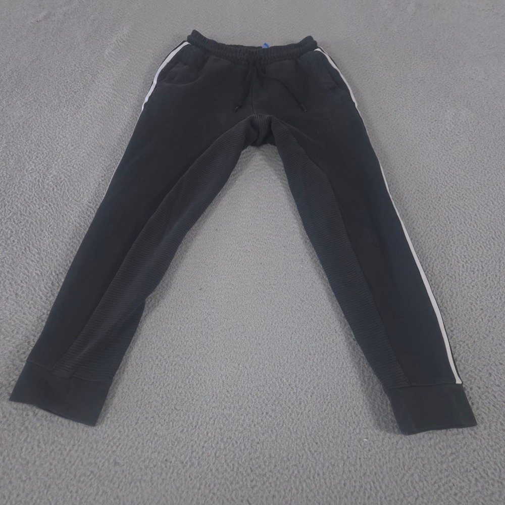 Adidas Sweatpants Mens Small Original Curated Fleece Tapered 3-Stripe Ribbed